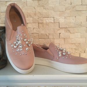 Embellished Blush Colored Sneakers